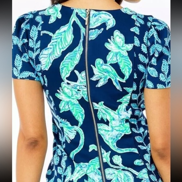 NWT Lily Pulitzer Lelicia Dress High Tide Navy Size 2 - Picture 5 of 16